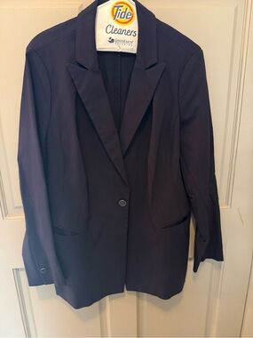 Lane Bryant Dark Navy Single-Button Blazer